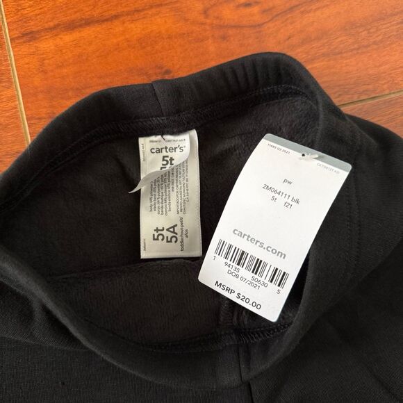 Carter’s Black Fleece Girl’s Leggings 5t - Picture 3 of 4